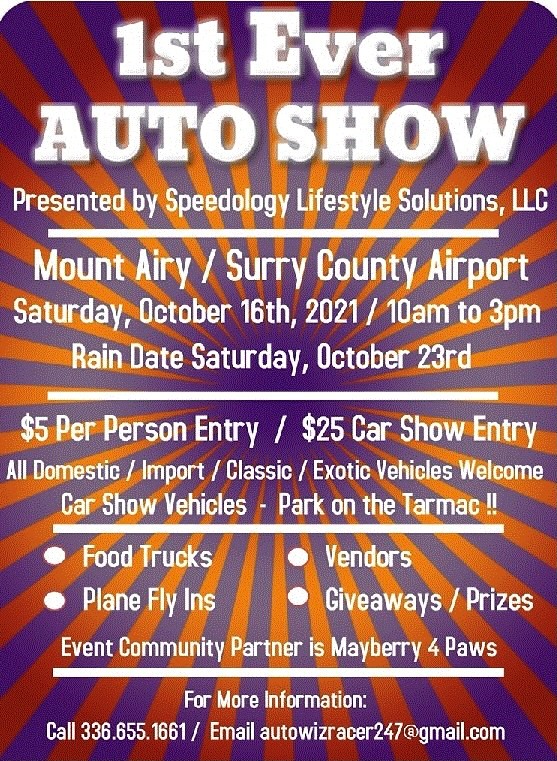 The Inaugural Mount Airy / Surry County Airport Auto Show Mayberry, NC